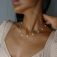 Baroque Pearl Necklace – Silver Chain