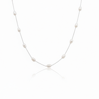 Baroque Pearl Necklace – Silver Chain