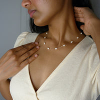Baroque Pearl Necklace – Silver Chain