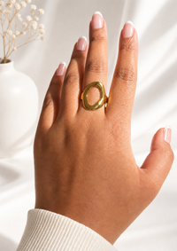 Gold Open Oval Eye Ring