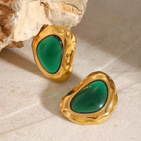 Jade Gold Earrings