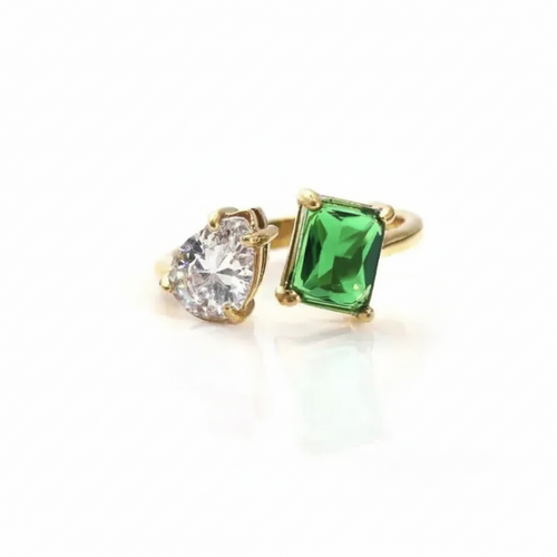 Toi et Moi Gemstone Ring (Emerald)