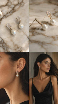 Pavé Pearl Drop Earrings