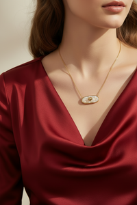 Blush Pink Heart and Blush Ivory Heart Necklaces