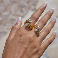 Stella Zirconia Bypass Ring – Heart or Star