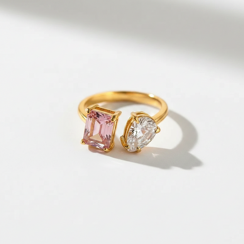 Toi et Moi Gemstone Ring (Quartz)