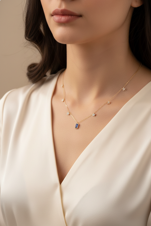 Twinkle Sapphire Necklace