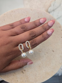 Pavé Pearl Drop Earrings