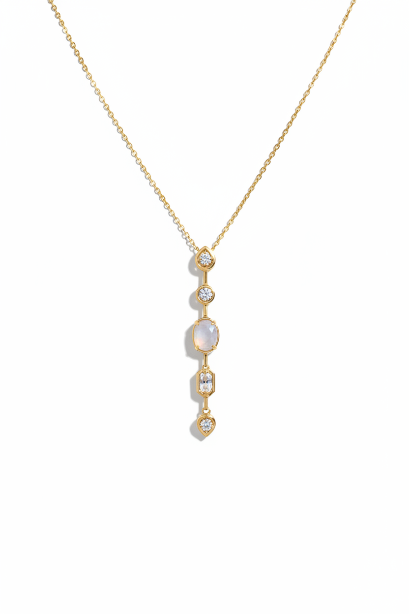 RosePetal Droplet Necklace