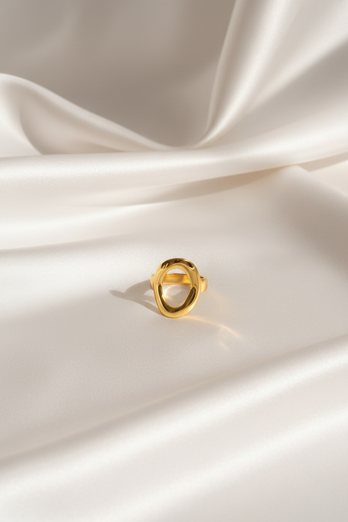 Gold Open Oval Eye Ring