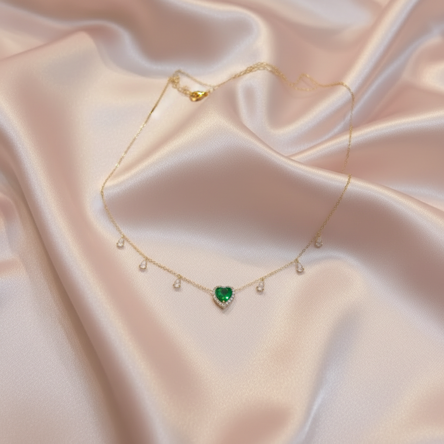 Peacock Heart Necklace