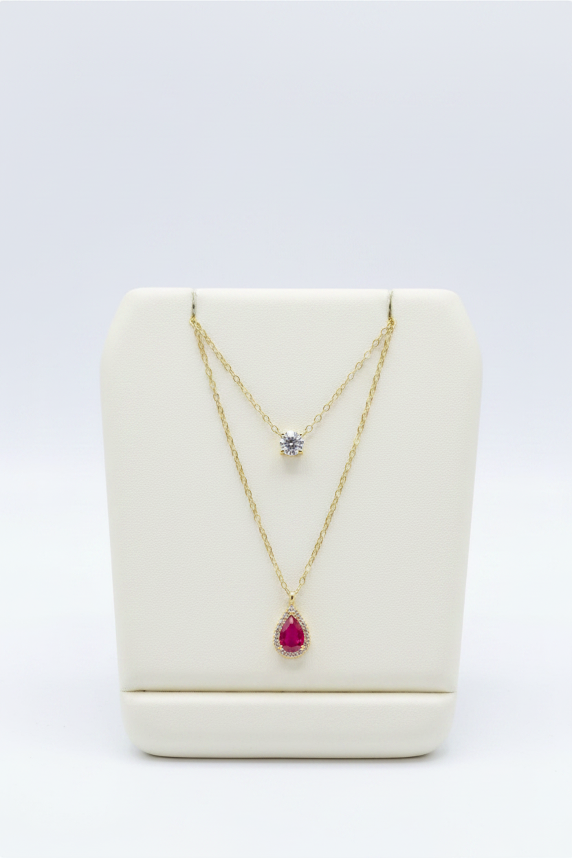 Blossom Ruby Layer Necklace