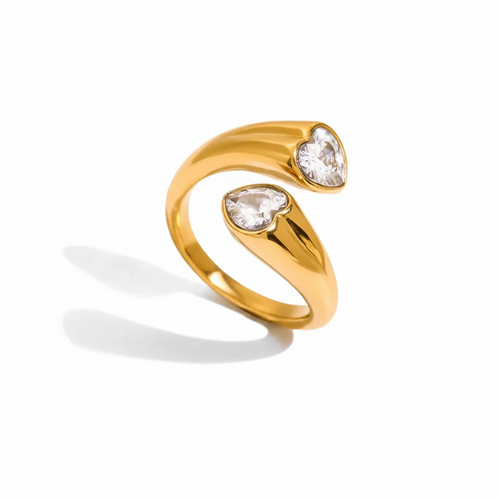 Stella Zirconia Bypass Ring – Heart