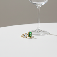 Toi et Moi Gemstone Ring (Emerald)