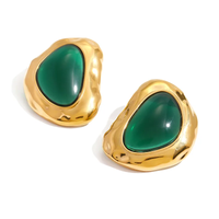 Jade Gold Earrings