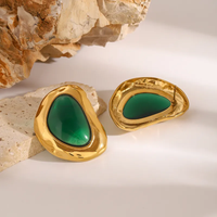 Jade Gold Earrings