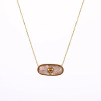Shell chip heart pendant necklace pink variant product shot